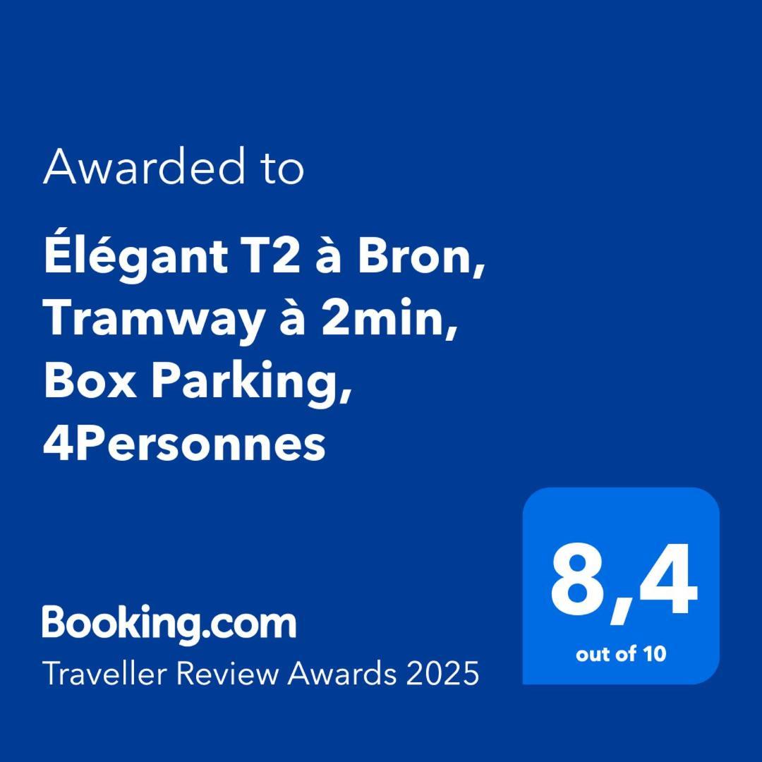 Elegant T2 A Bron, Tramway A 2Min, Box Parking, 4Personnes 아파트 외부 사진